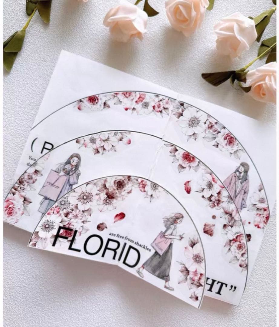 咔咔STUDIO《花摇曳》海外マスキングテープ　マステ 【2643】