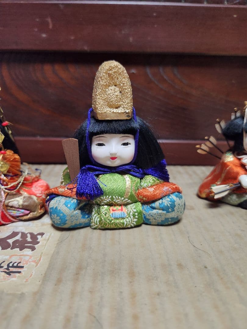 古い木目込　雛人形　峯清作