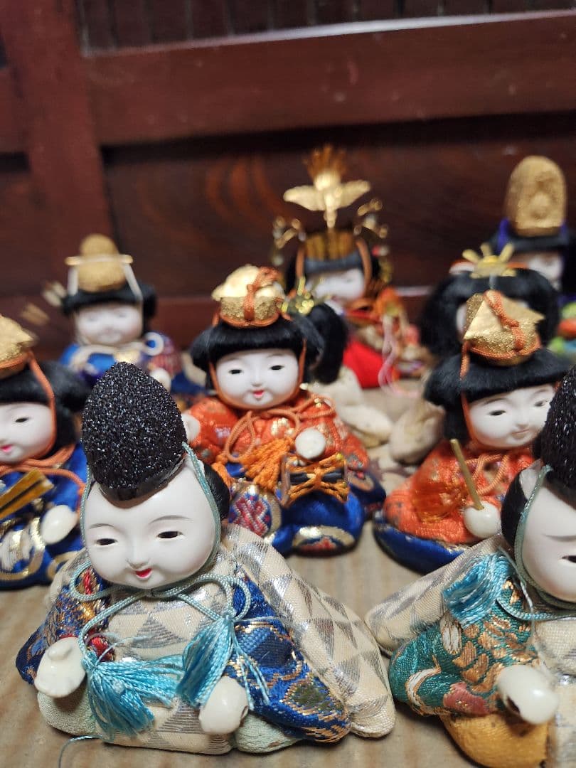 古い木目込　雛人形　峯清作