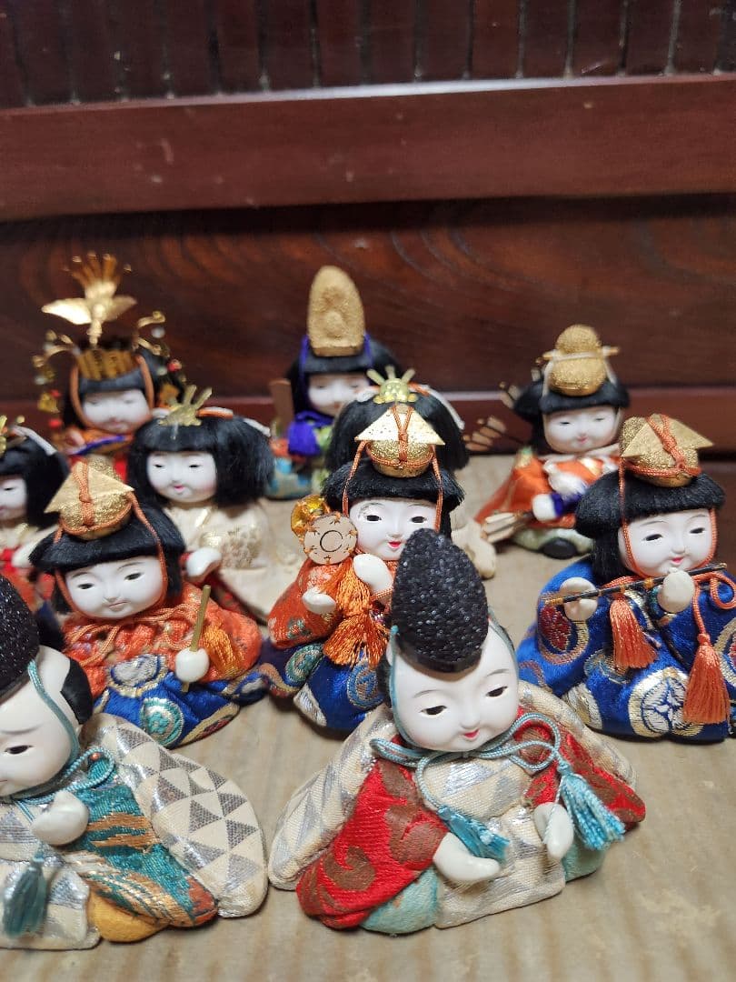 古い木目込　雛人形　峯清作