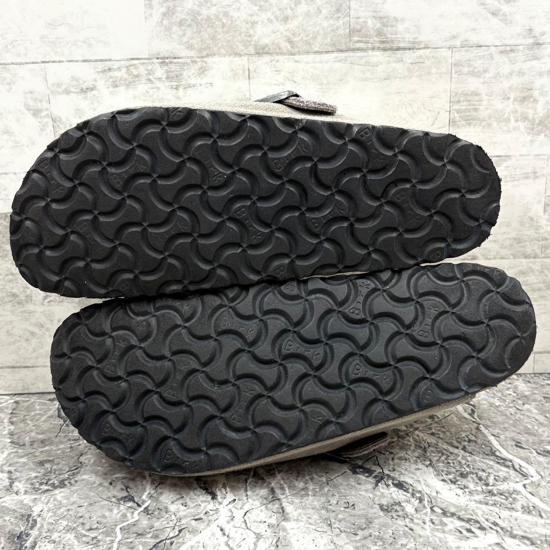 美品 ビルケンシュトック ボストン シアリング 24cm ファー グレー サボ