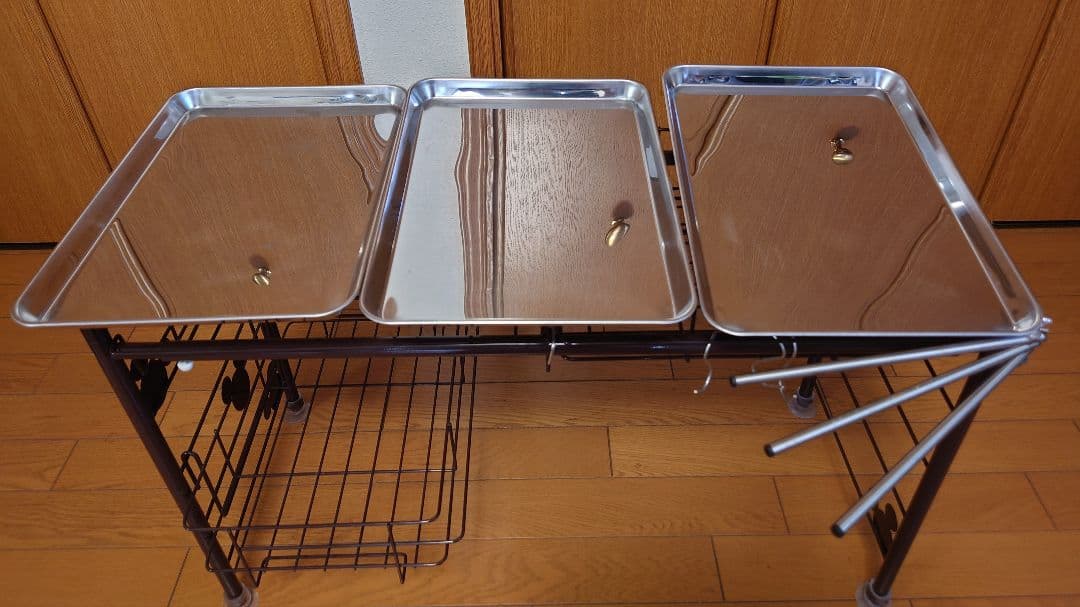 【中古】ベルメゾン ディズニー 水切りラック ブラウン ワイド ミッキーモチーフ