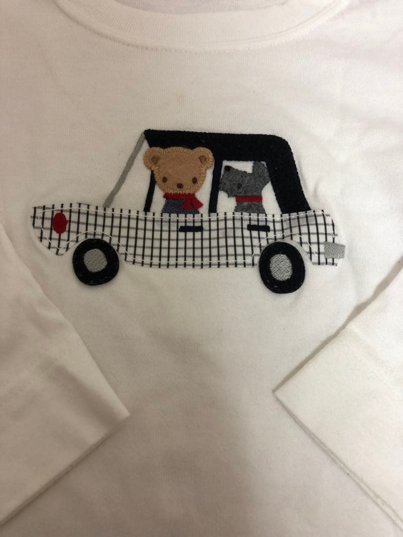 familiar クマと車の長袖Tシャツ2枚セット 90cm