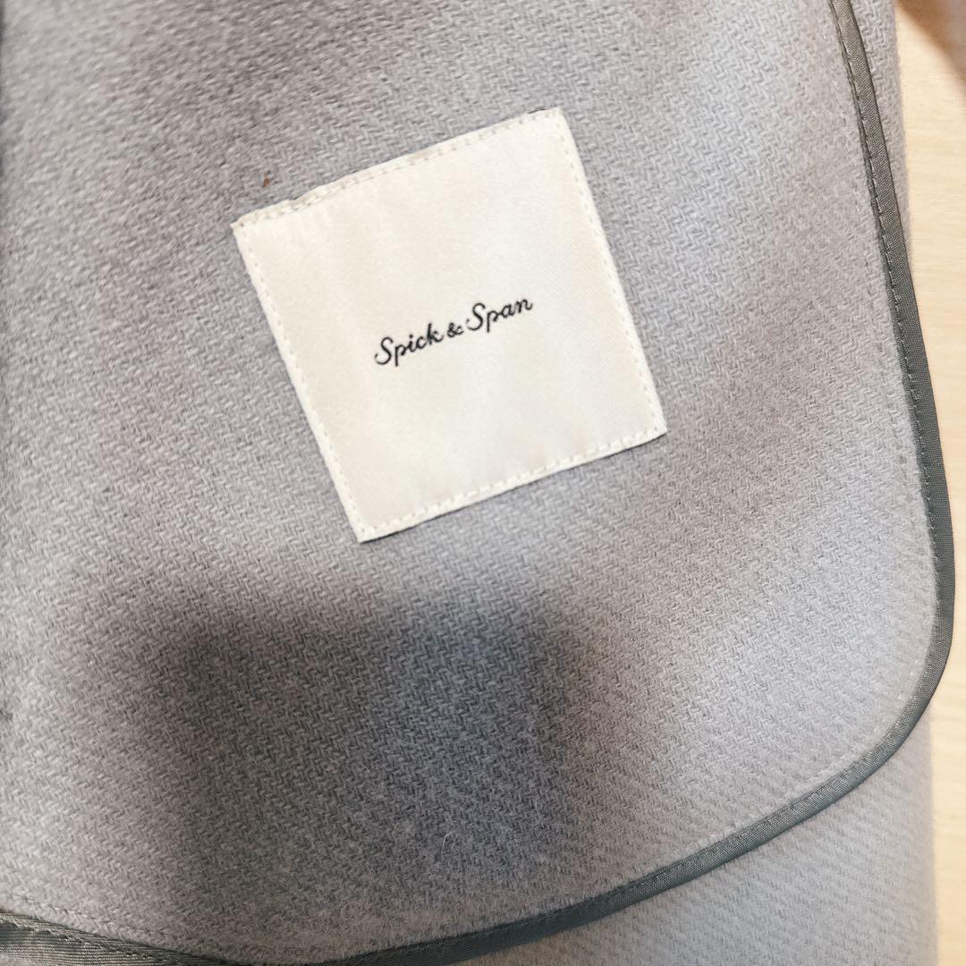 Spick and span 110sリバーポンチョ風コート　ブルー