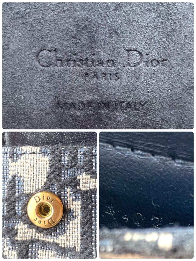 美品Dior iPhoneケース　アイフォン15オブリーク　サドル　ネイビー