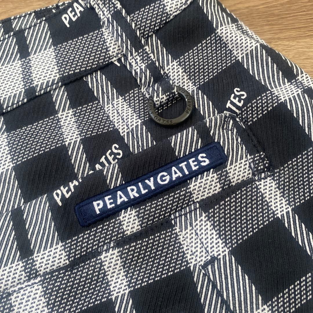 美品♡パーリーゲイツ♡バックプリーツスカート♡チェック♡ネイビー♡ロゴ♡M