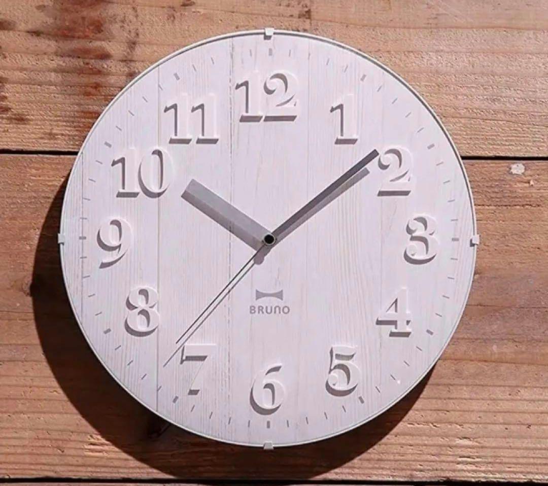 BRUNO ブルーノ 電波時計 掛け時計 ビンテージウッド ホワイト 7