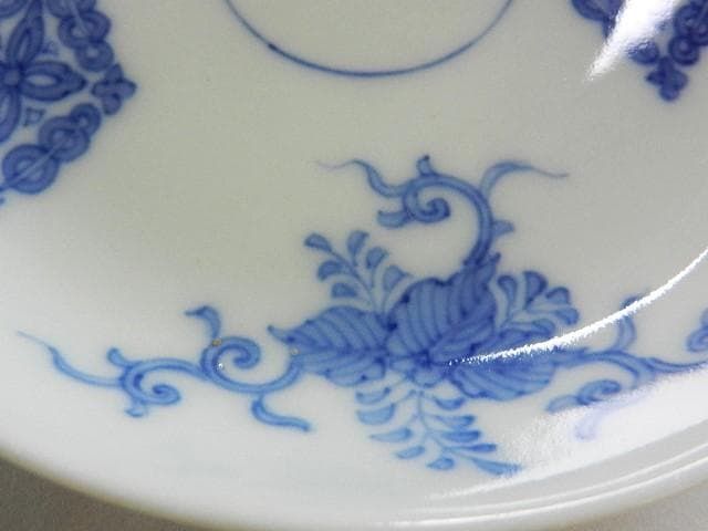 京焼「初代　幹山伝七」作　藍繪深皿２０客（裏印「大日本幹山製」）