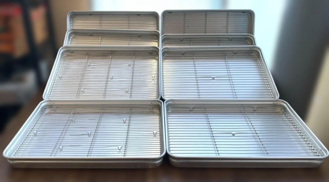 アカオアルミ 硬質アルミ 大60 番重8点 蓋×1・網×8 付き 業務用 ①