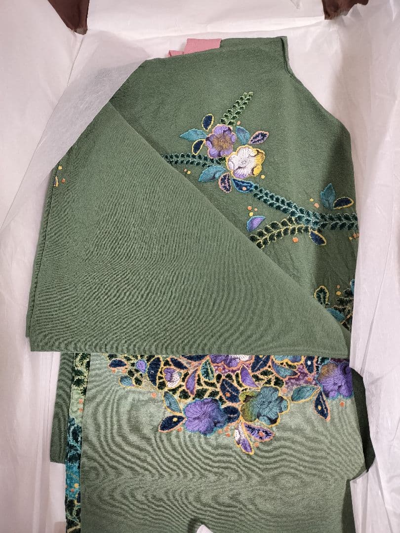 辻が花 訪問着 緑