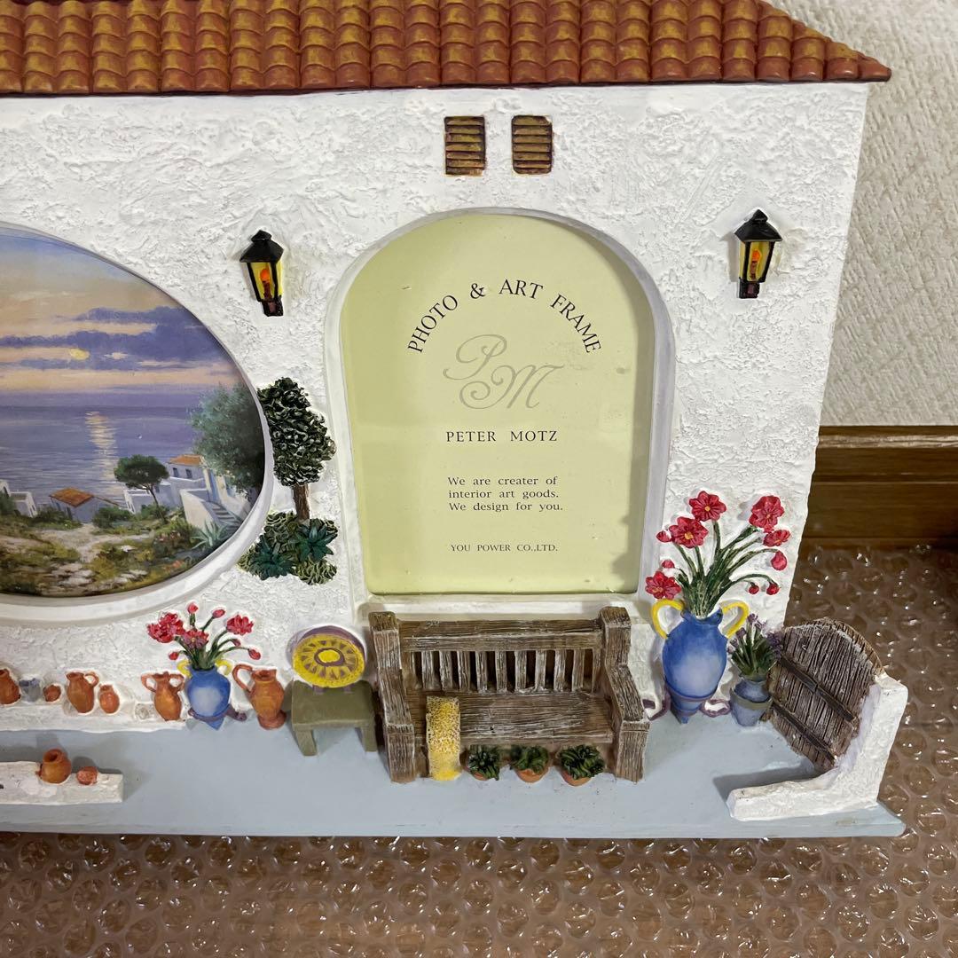 アンティーク　立体フォトフレーム　写真立て　窓　扉　家　花　階段　椅子　絵画