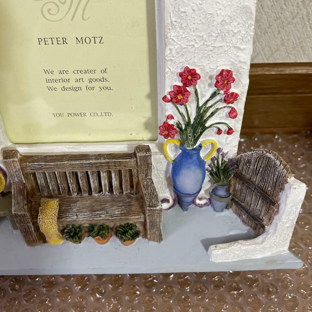 アンティーク　立体フォトフレーム　写真立て　窓　扉　家　花　階段　椅子　絵画