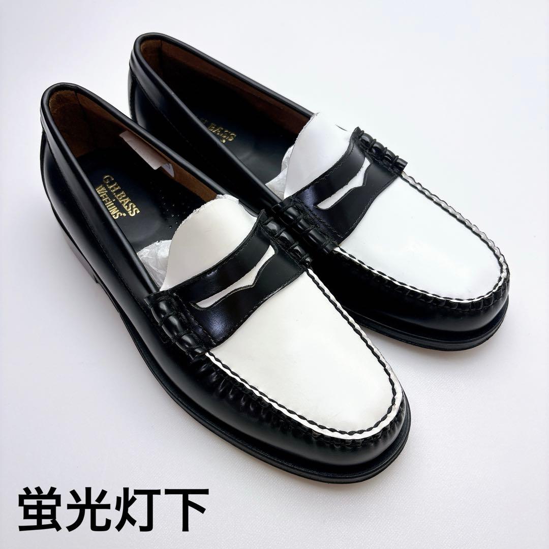 【訳あり美品】ジーエイチバス　ラーソン　モックペニー　バイカラーローファー