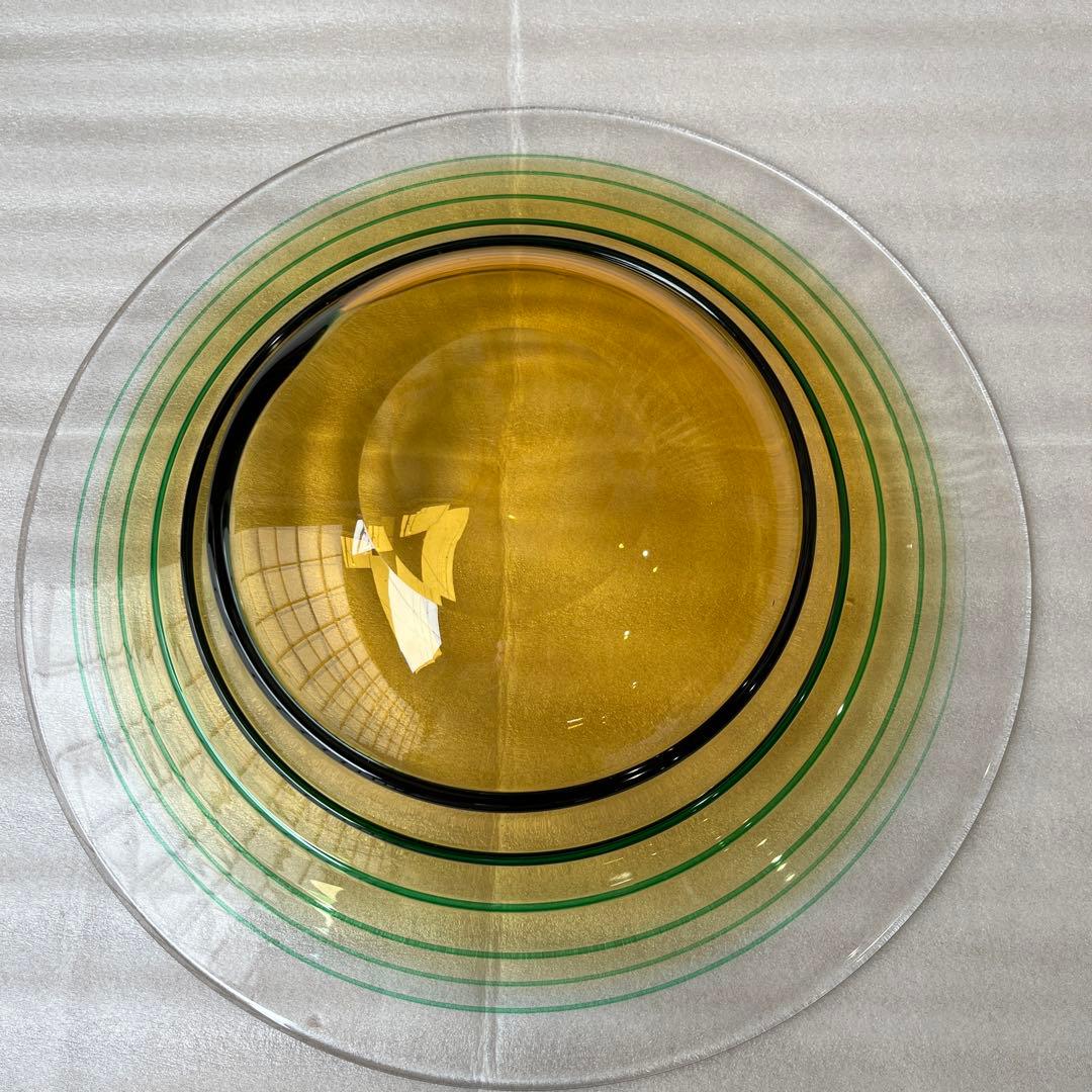 東洋佐々木ガラス　翠螺旋　水盤　直径35cm