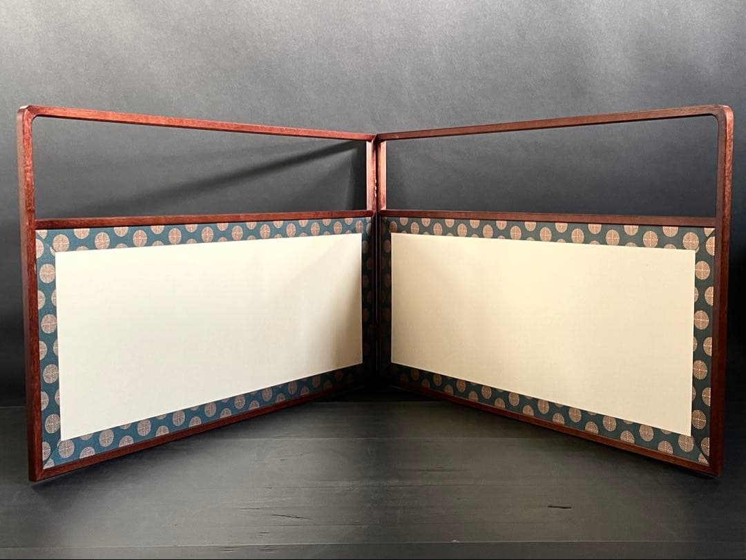 【美品】「祖」 唐松 網代 両面使い 上透かし 桑縁 風炉先屏風 （115⑧）