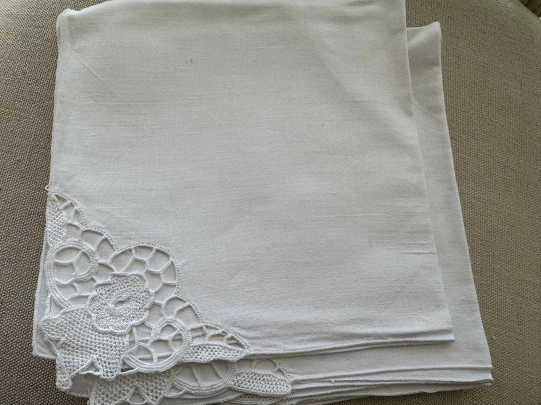 リネンテーブルナプキン6枚　ドロンワーク刺繍フランス製