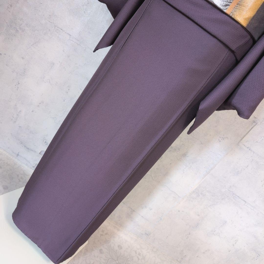 色無地　着物　フルセット　正絹　紫　トールサイズ　D2