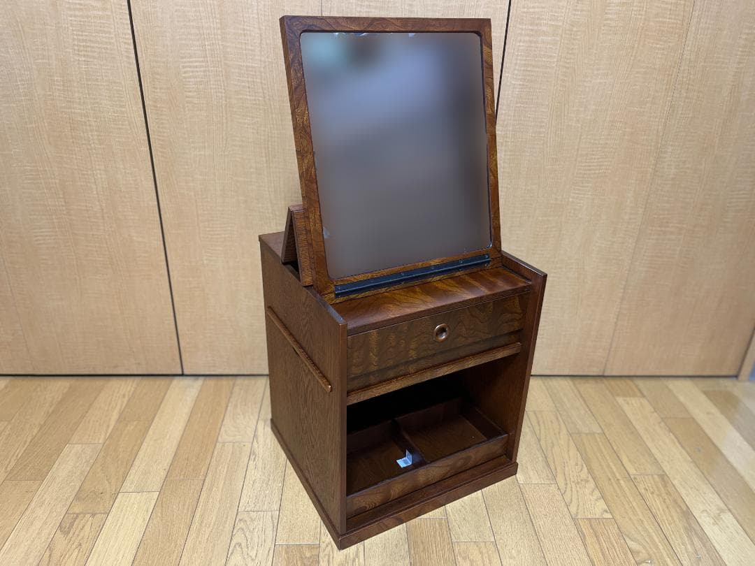 【新品】函鏡台 欅 回転鏡 和風 メイクボックス コンパクトドレッサー