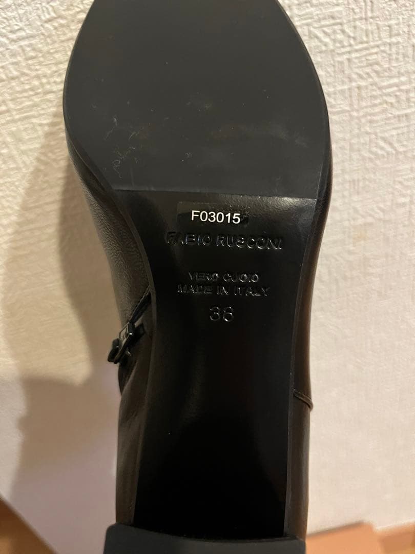 FABIO RUSCONI ブラックレザーブーツ 38