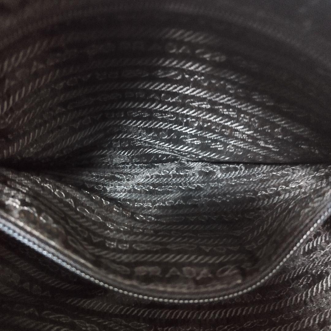 美品☆　プラダ　シルバーチェーン　ショルダーバッグ　ナイロン　三角ロゴプレート