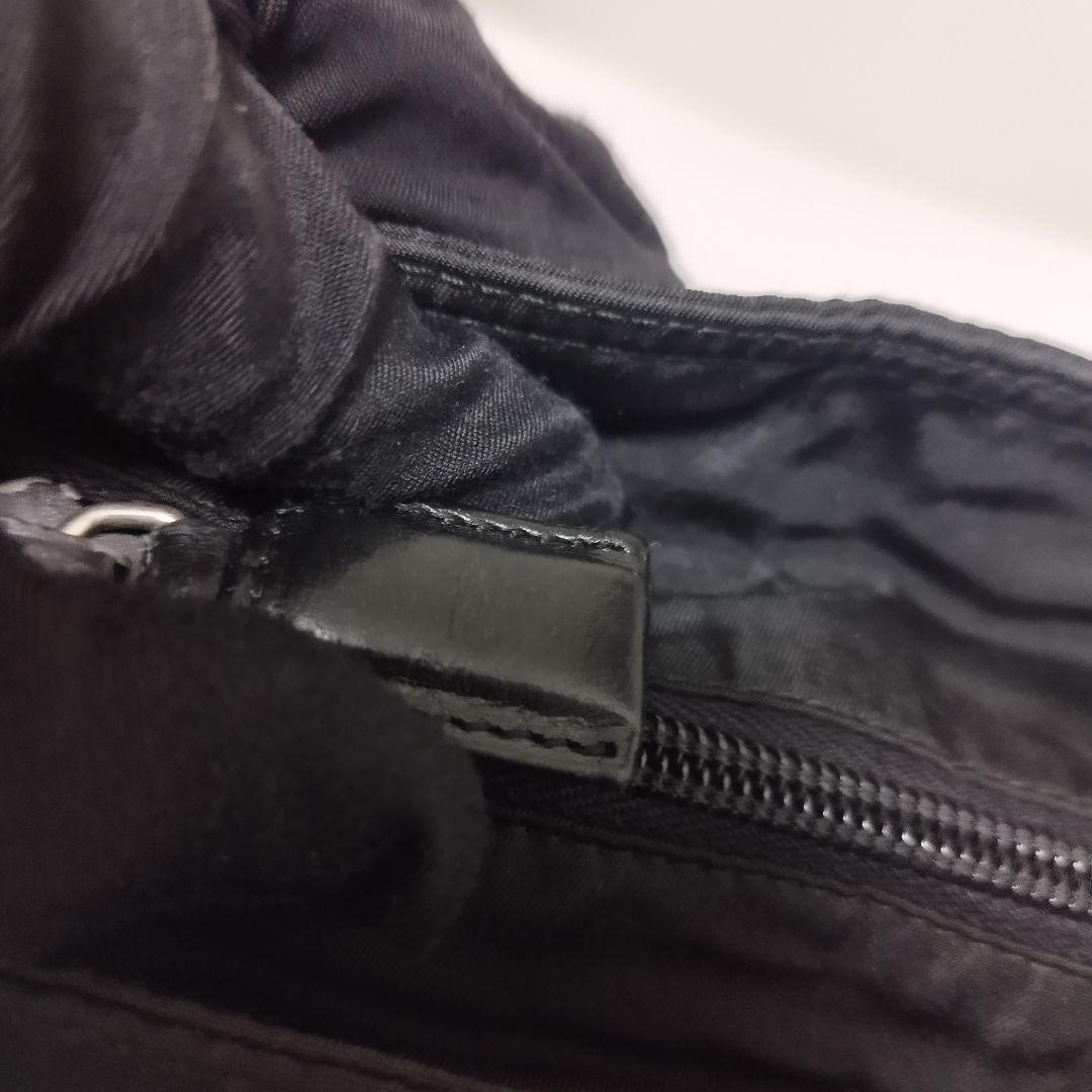 美品☆　プラダ　シルバーチェーン　ショルダーバッグ　ナイロン　三角ロゴプレート