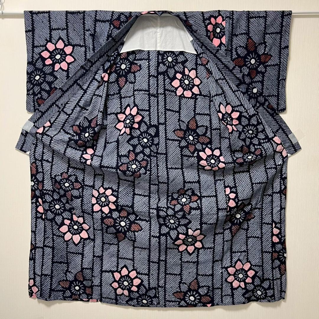 KL3167 有松鳴海絞り 浴衣 身丈153cm 夏着物 木綿