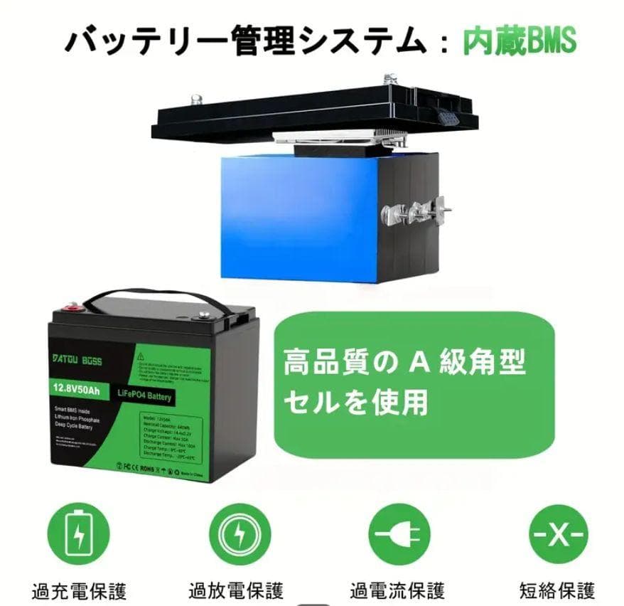 0130 爆電力❗12V 50Ah インフォリチウム電池 BMS搭載 電動ボート