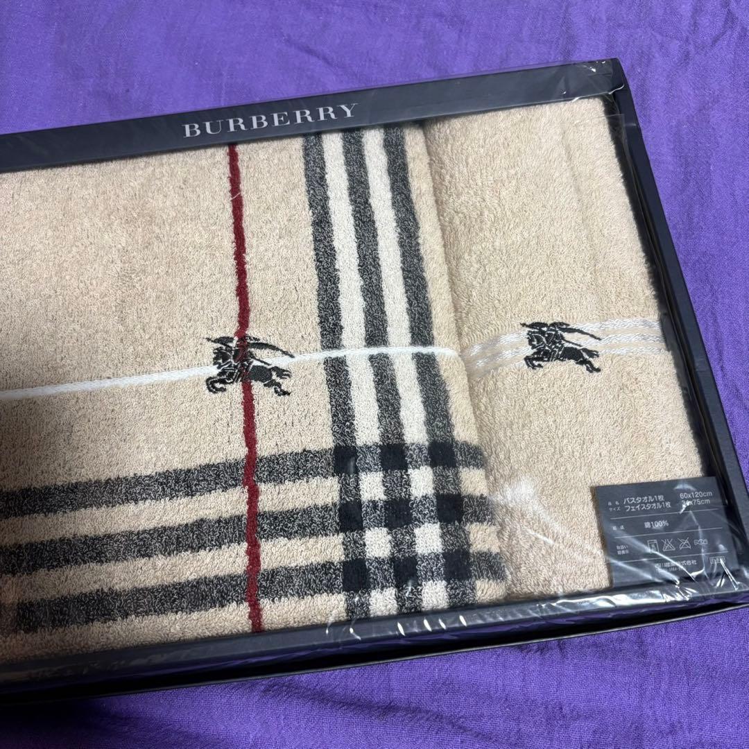 新品 未使用 BURBERRY バーバリー バスタオル タオル フェイスタオル2