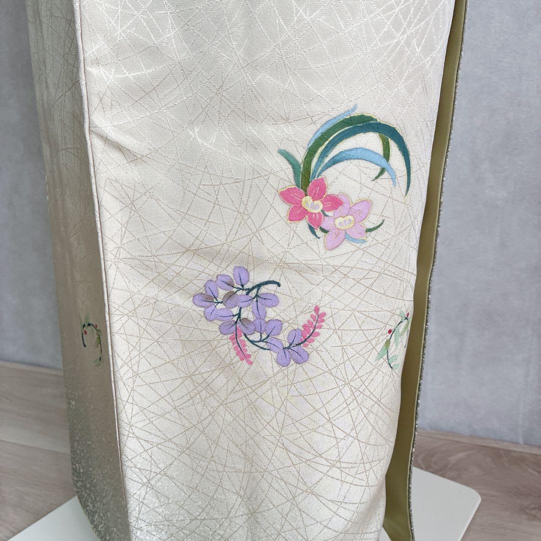 付け下げ　フルセット　着物　正絹　花丸文様　訪問着　上品可憐　共布有り　J4