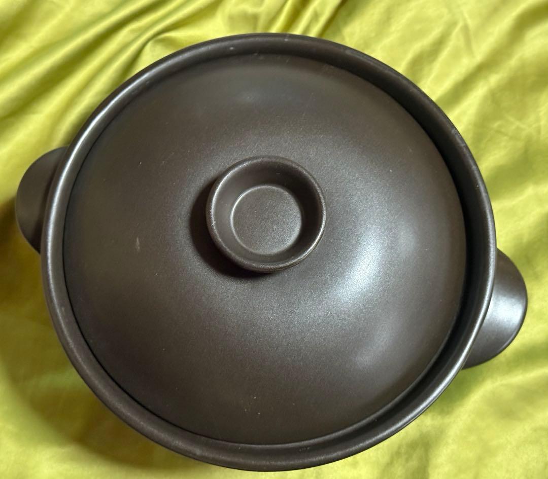 磁性鍋　黒い土鍋 蓋・蒸し器付き