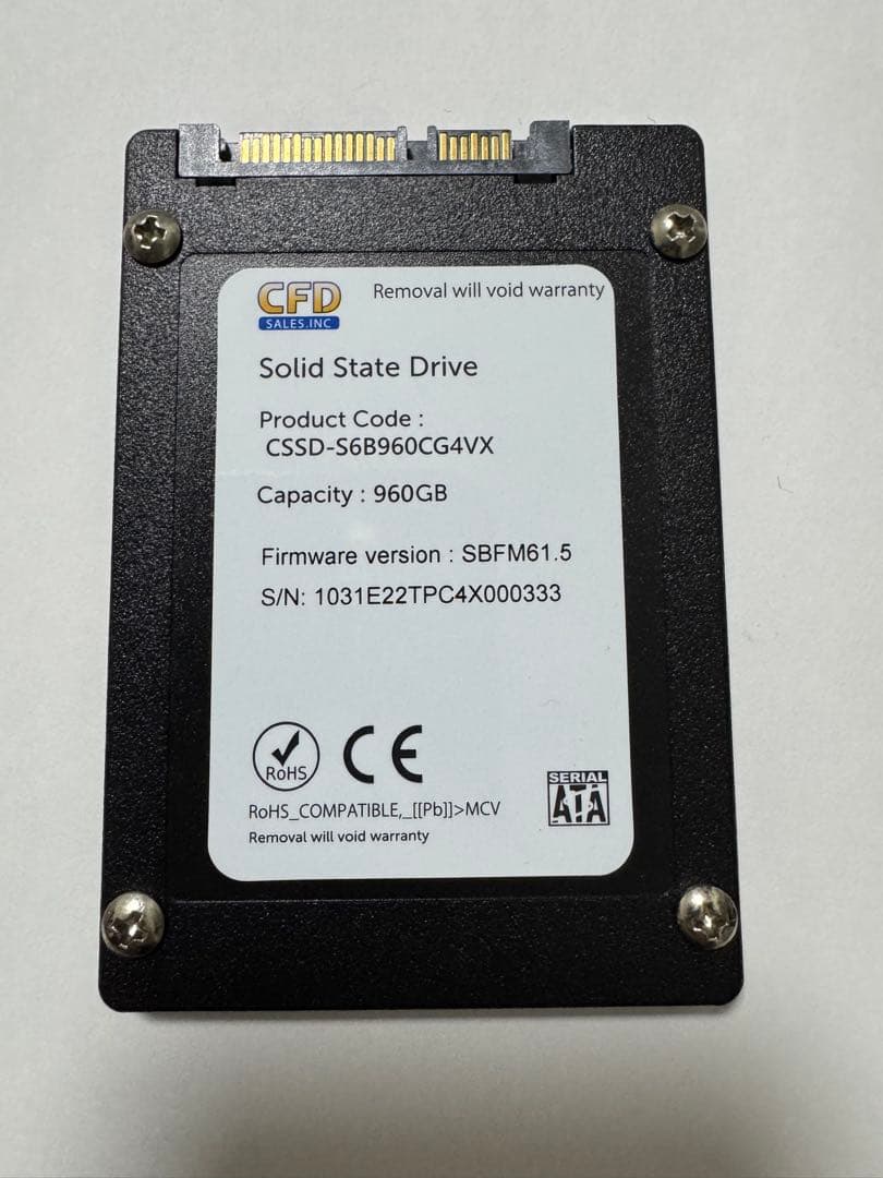 外付けハードディスク・ドライブ CFD 960GB SSD CSSD-S6B960CG3VX