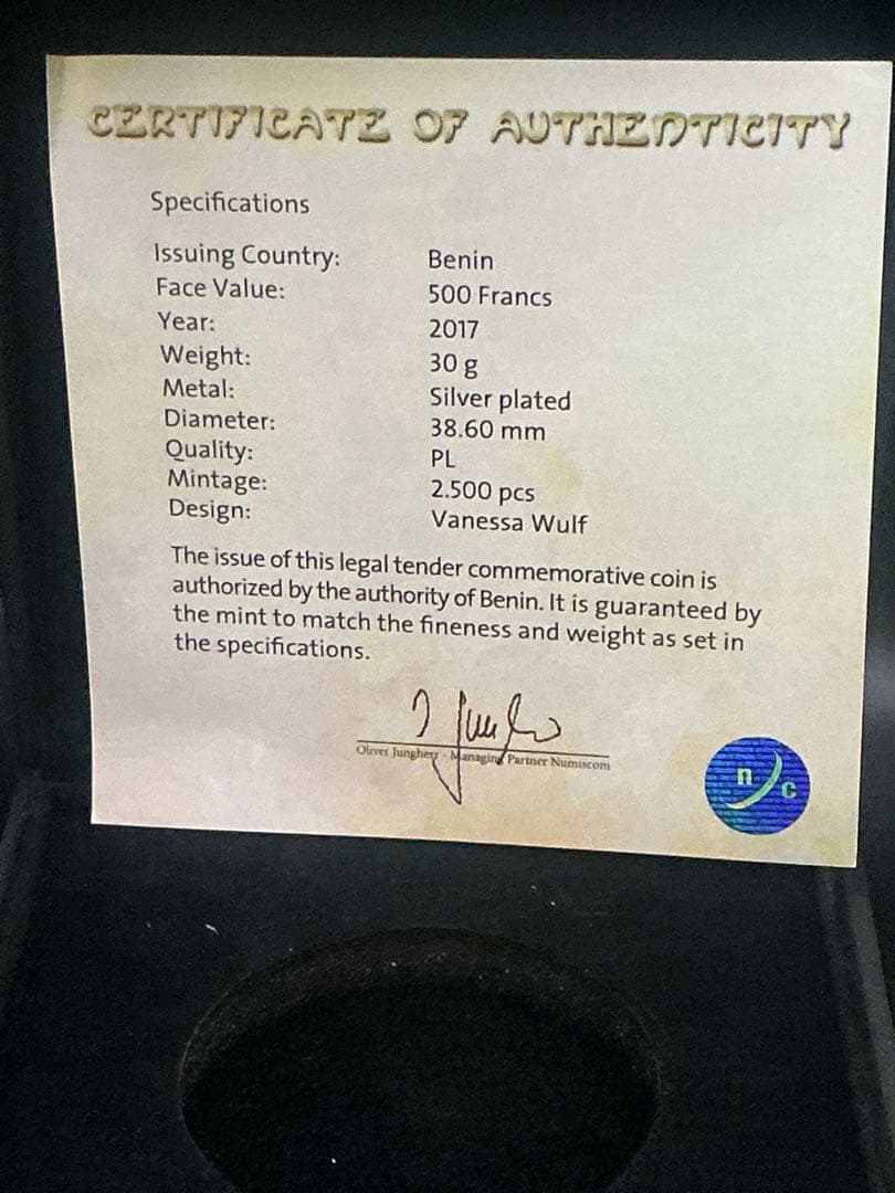 ミュシャ × 黄道十二宮 ― 水瓶座、Aquarius　銀メッキ付き白銅貨