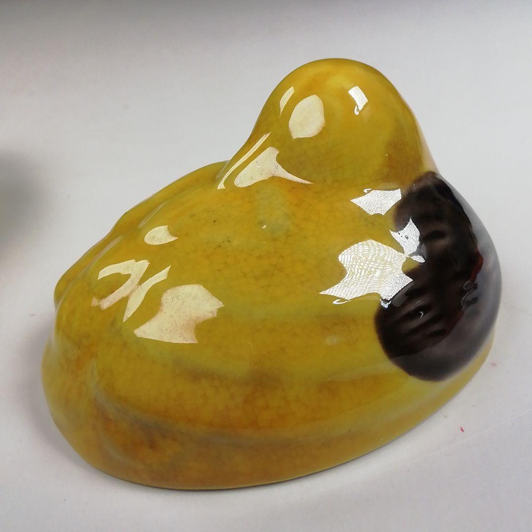 Ｗ４０　香合　『交趾花喰鳥』『手塚祥堂 造』　共箱　茶道具