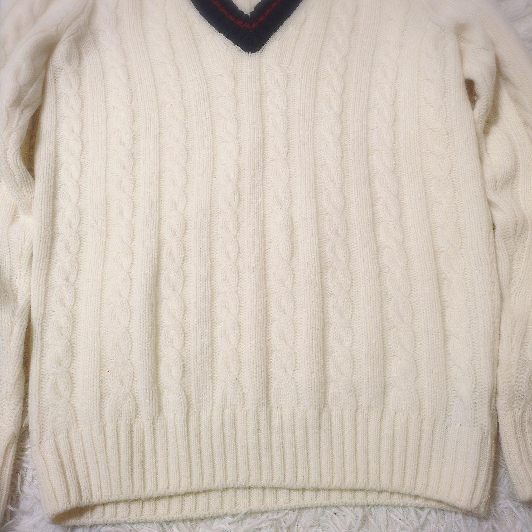 ザノーネ　メンズ　チルデンニット　ケーブルニット　サイズ48　Lサイズ相当