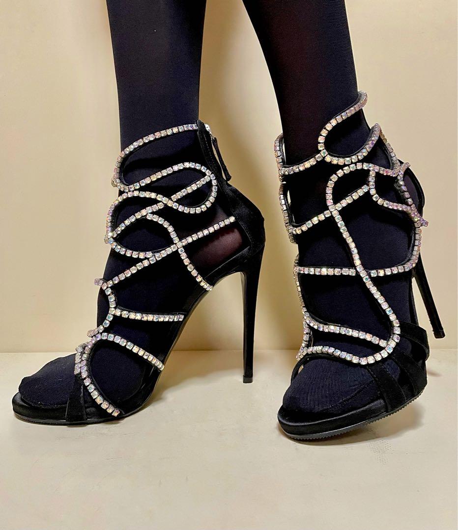 美品　ジュゼッペザノッティ　スワロフスキー　ブーツサンダル　37