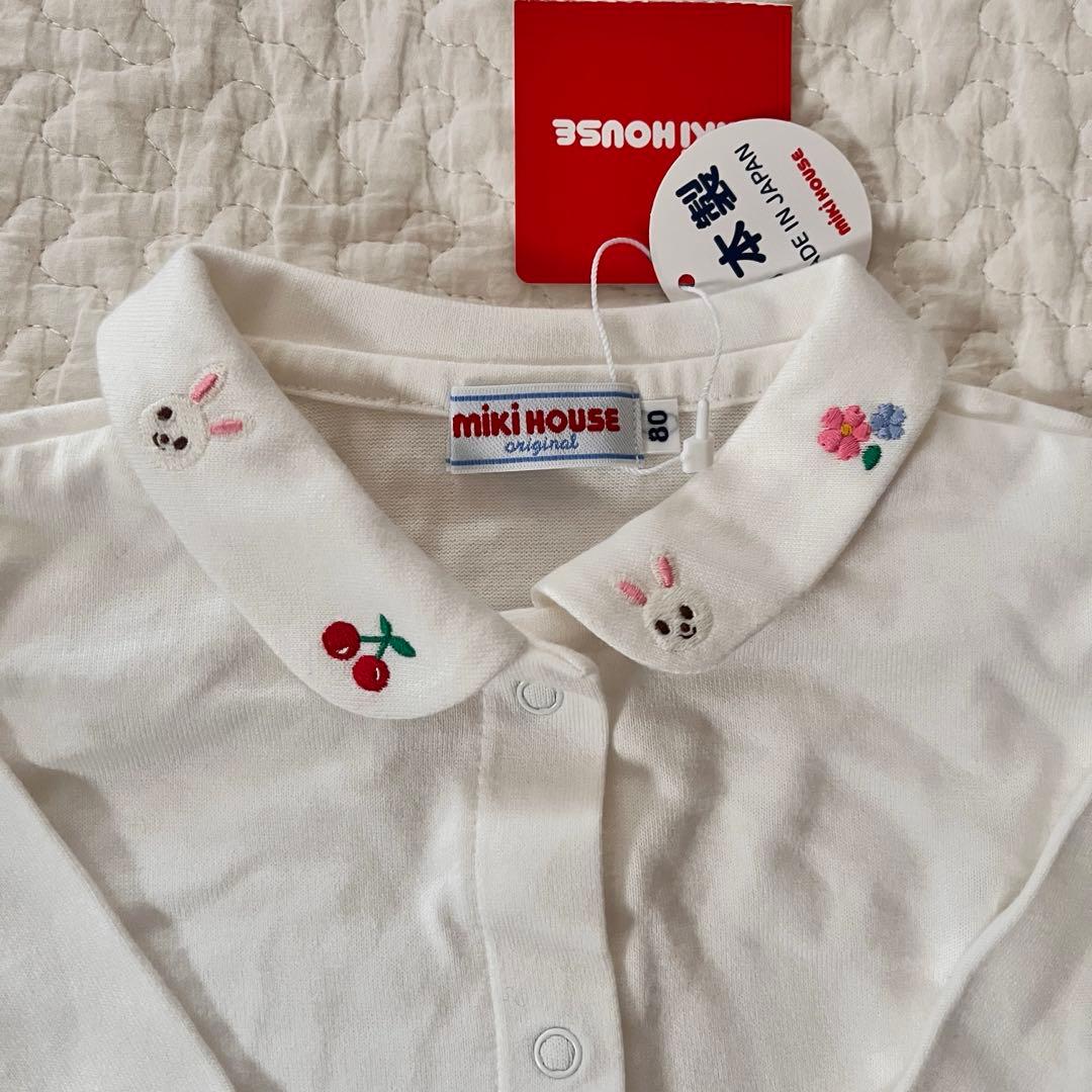 新品タグ付き　ミキハウス　スカート付きロンパース　長袖セット　80cm