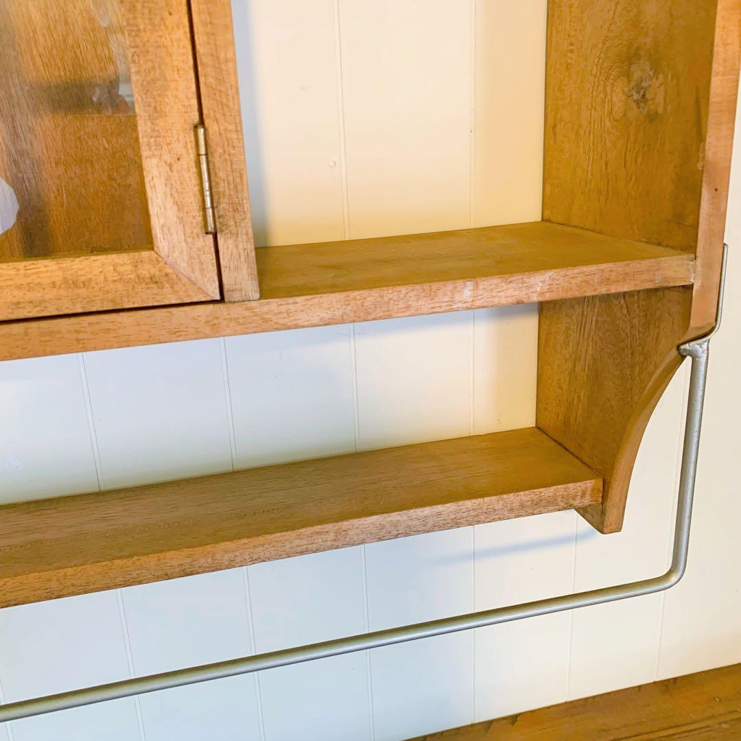 木製オープンシェルフ 扉付き