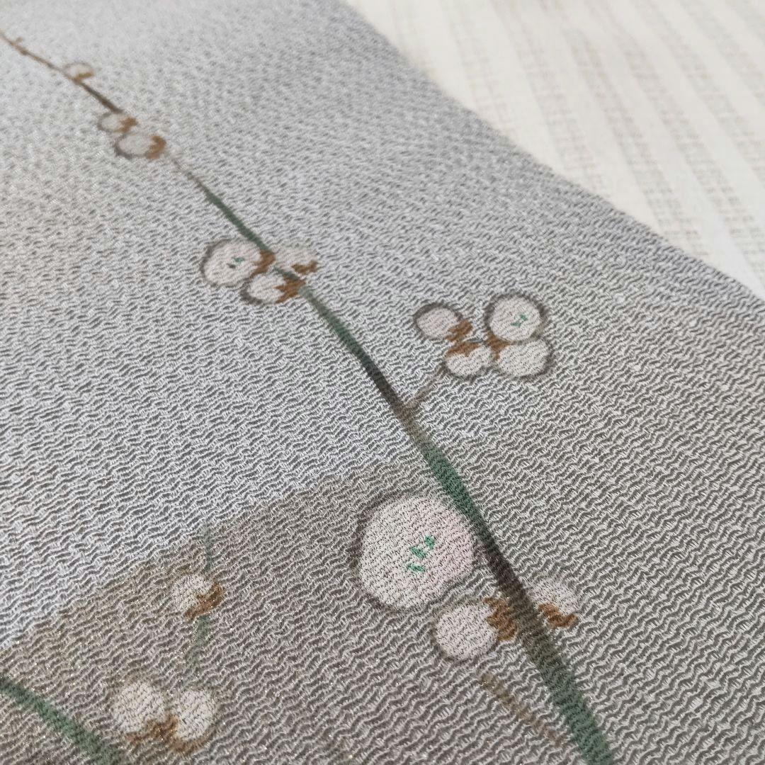 【名古屋帯】未使用品✣やわらかな春待ちの梅 ― 手描き 406cm