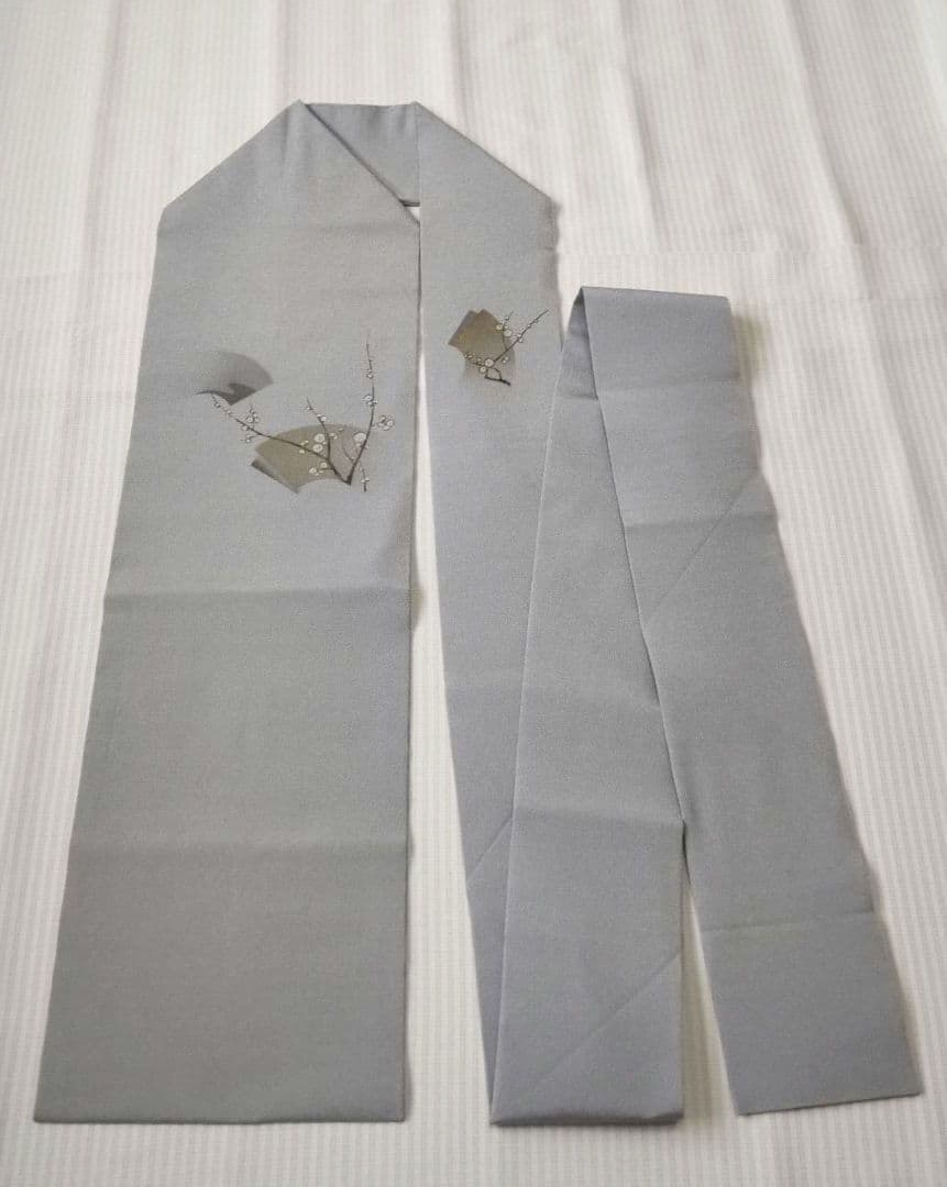 【名古屋帯】未使用品✣やわらかな春待ちの梅 ― 手描き 406cm