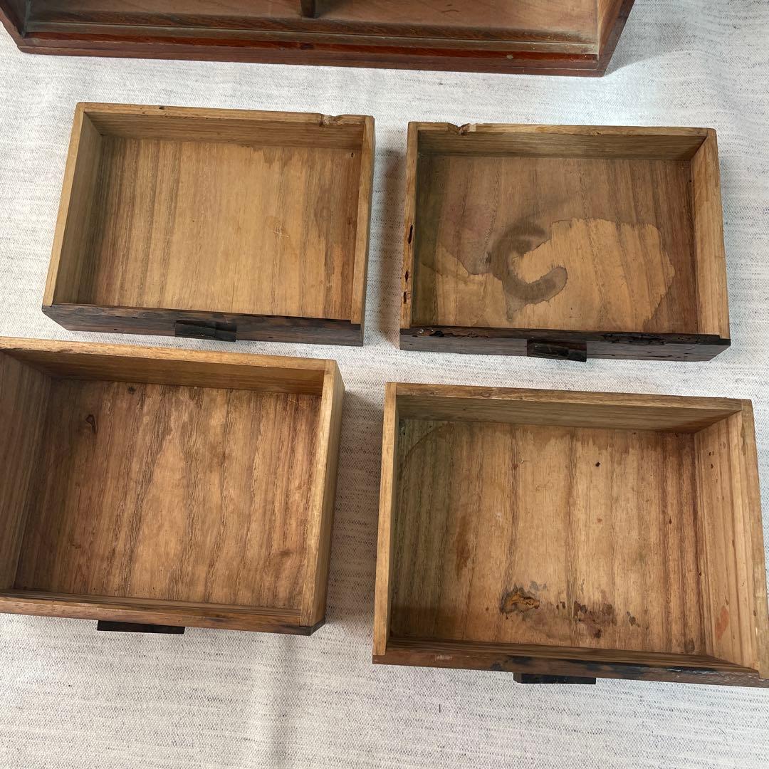 【値下げ】木製ガラスケース 引き出し　取手　アンティーク　ショーケース　卓上