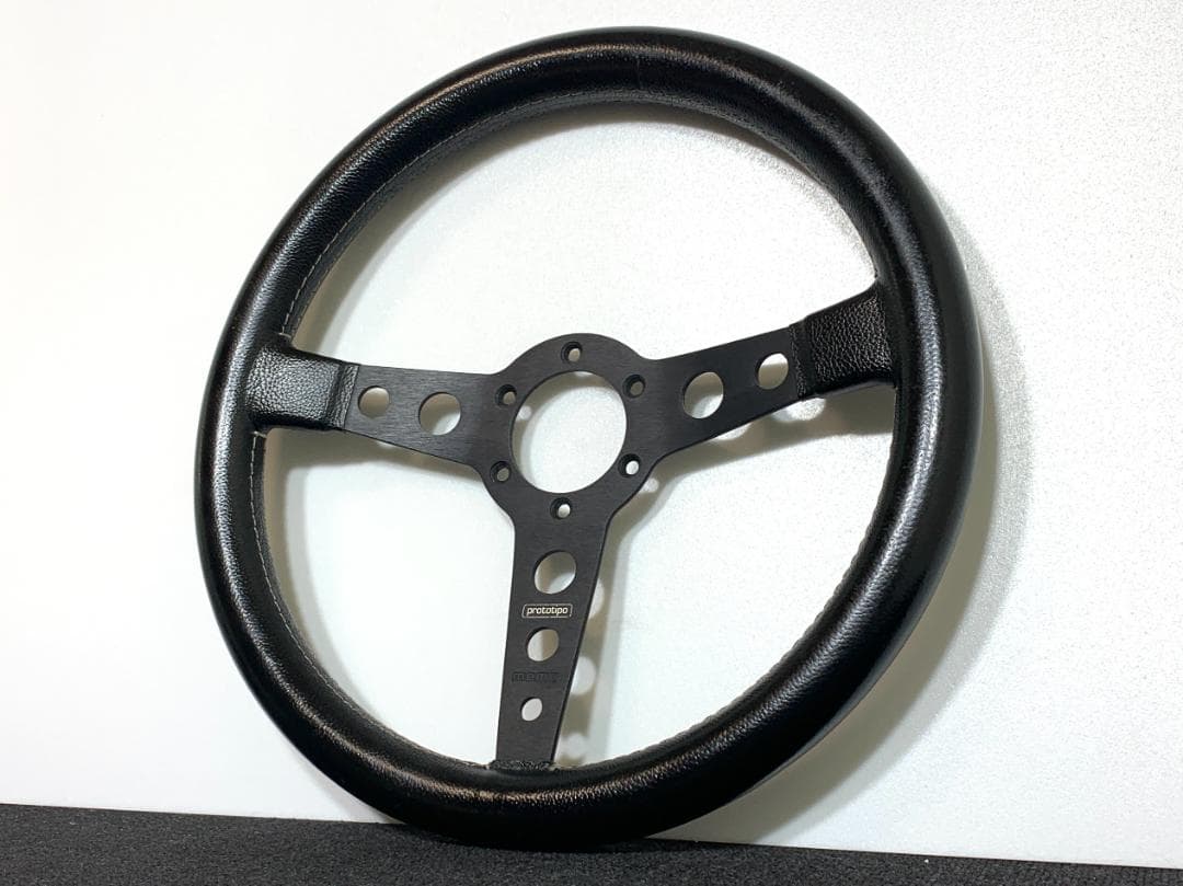モモ プロト ティーポ 35パイ ブラックレザー 正規品 12年製 ステアリング