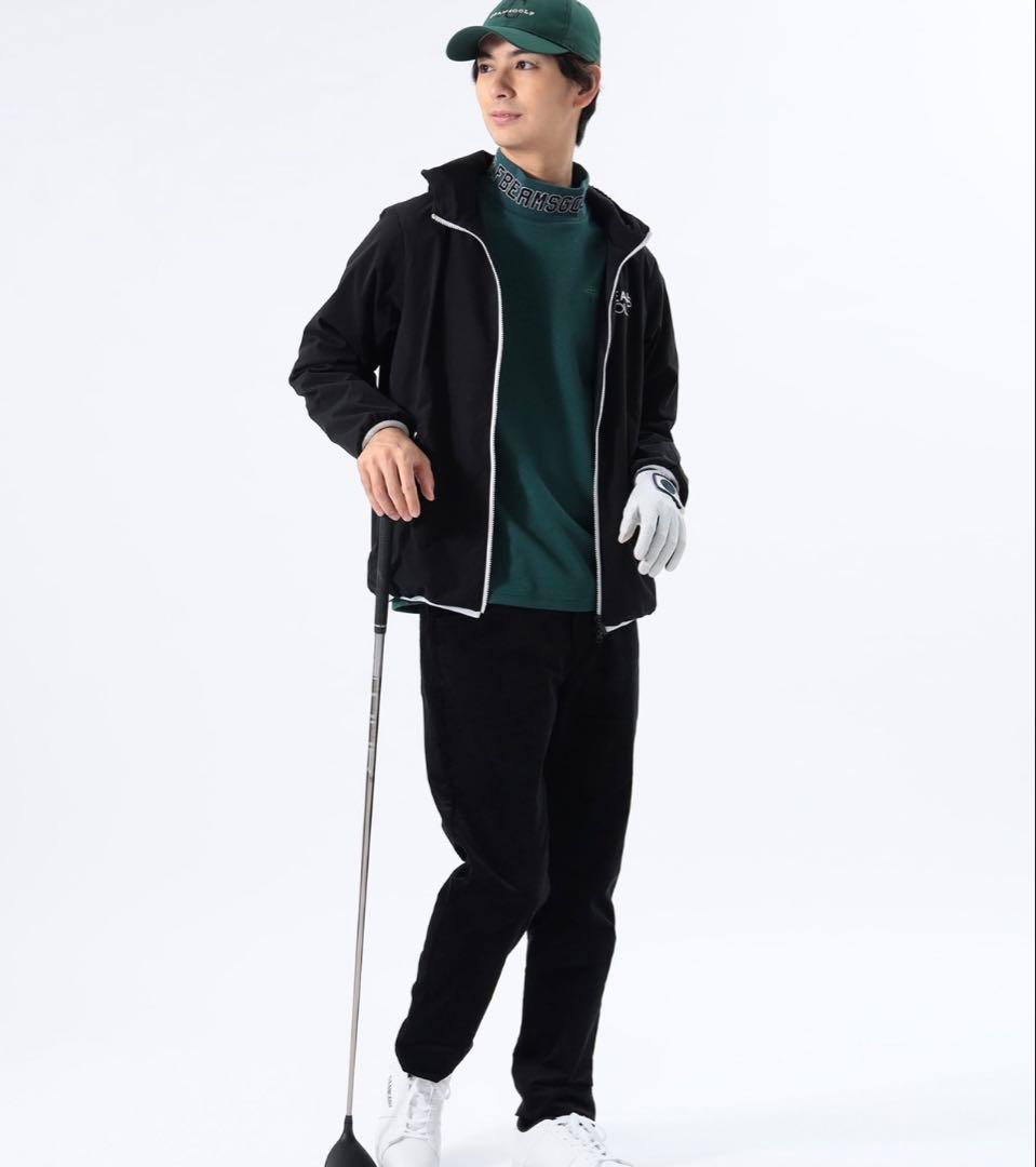 BEAMS 撥水 ストレッチフルジップフーディ ブラック
