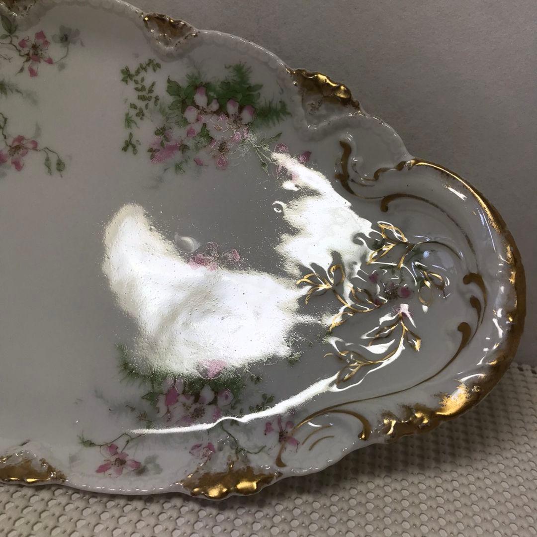 セオドア ハビランド リモージュ　フランス アンティーク　オーバルディッシュ