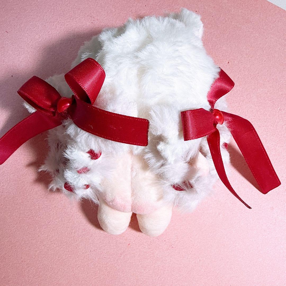 無属性　自作ぬいぐるみ　真っ白グラデーション三つ編みリボンの女の子　骨付き