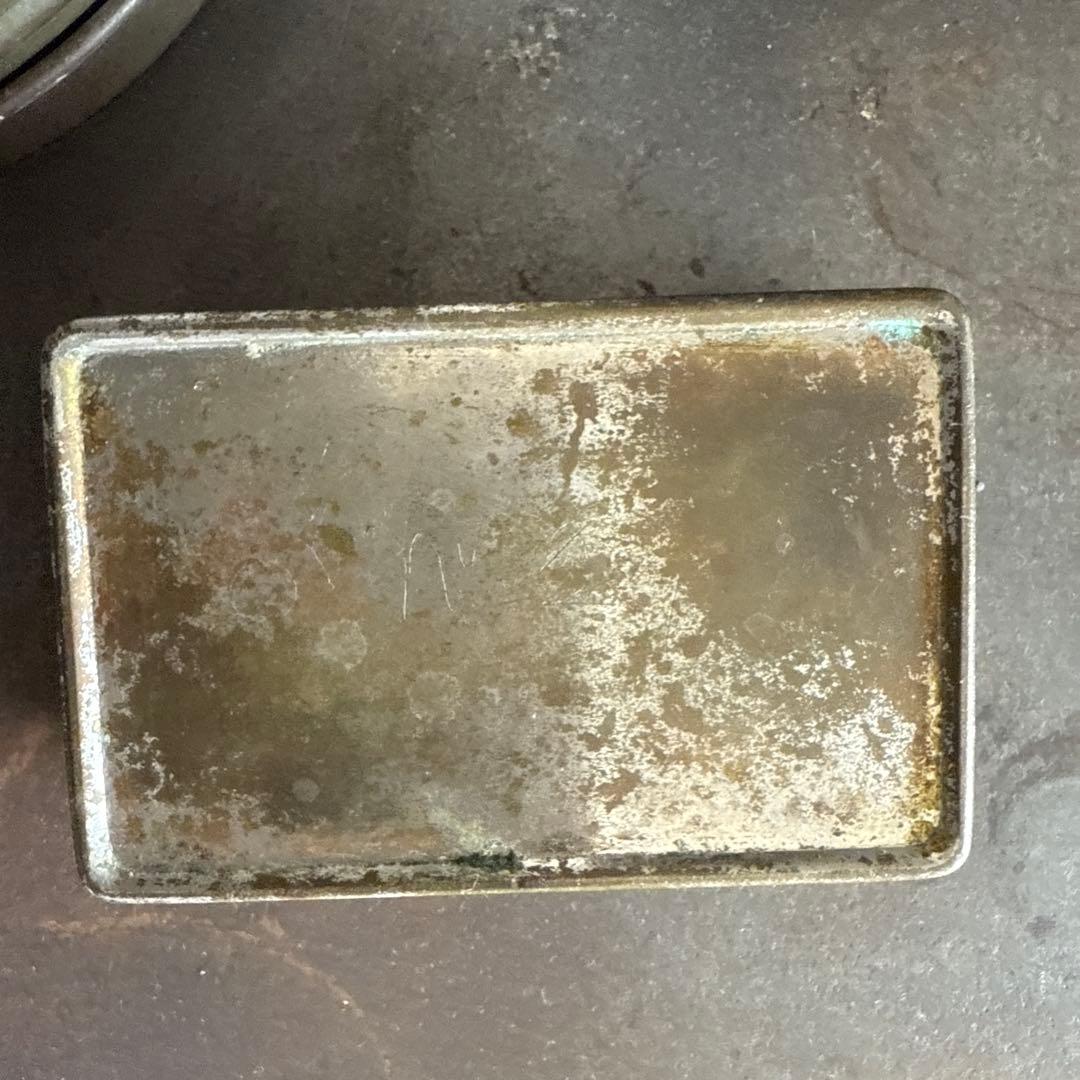 アンティーク　ブリキビスケット缶など小物3点セット