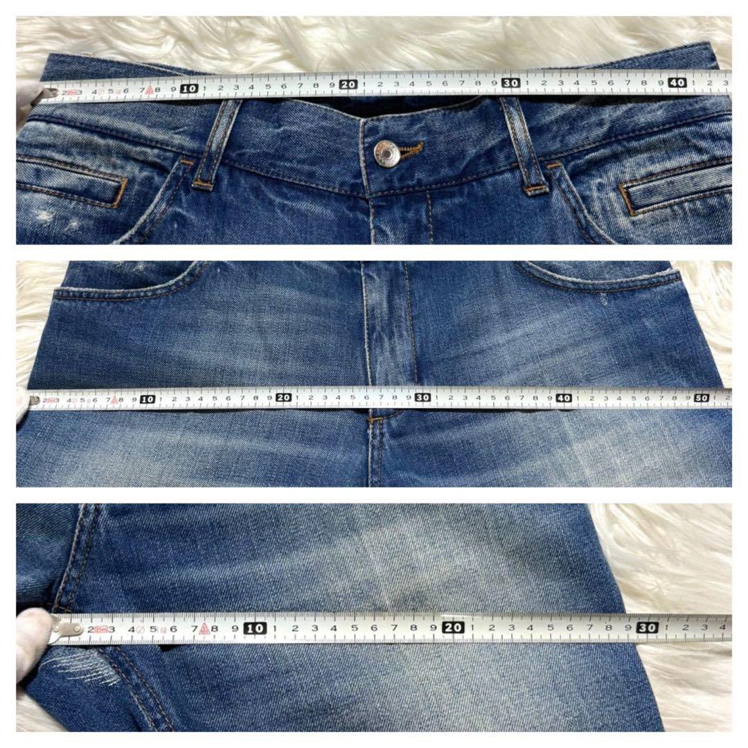 ルックブック掲載 ドルチェ&ガッバーナ レザーパッチ デニム パンツ ジーンズ