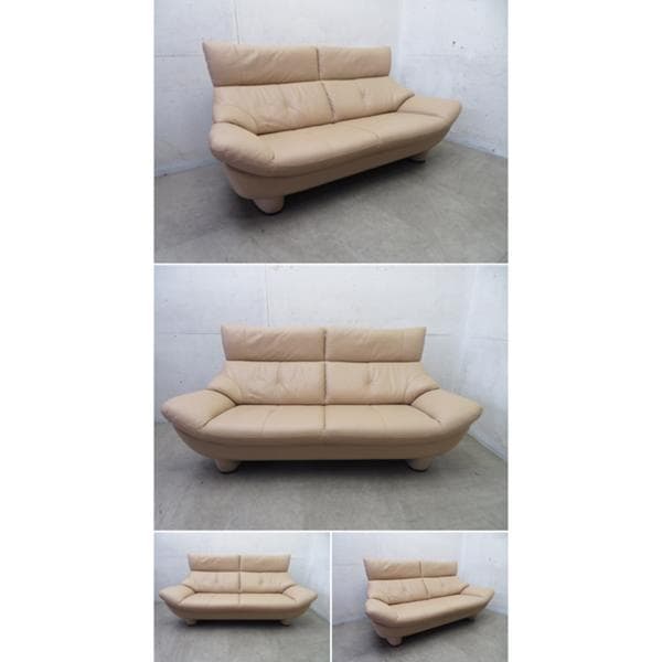 展示品■カリモク■チターノ■牛本革■3人掛けソファ■Z17603■30.3万円■