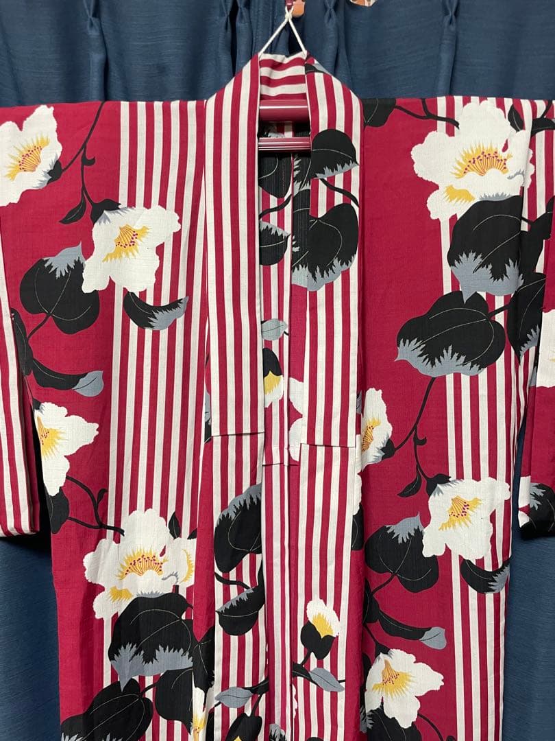 撫松庵 大正ロマン 大柄 椿 赤 浴衣 ブランド浴衣