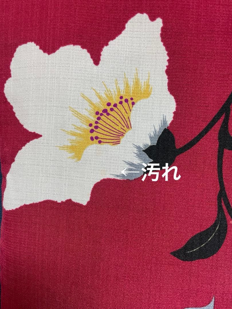 撫松庵 大正ロマン 大柄 椿 赤 浴衣 ブランド浴衣