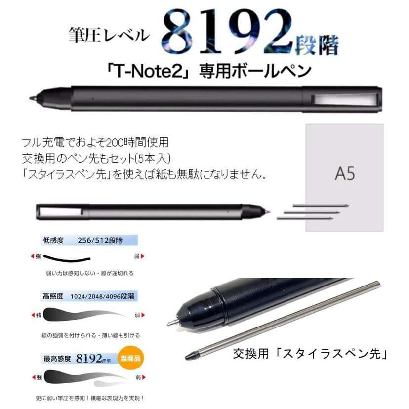 紙に書ける電子ノート T-Note2